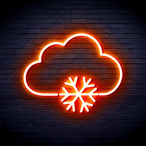 ADVPRO Cloud and Snowflake Ultra-Bright LED Neon Sign fnu0013 - Orange