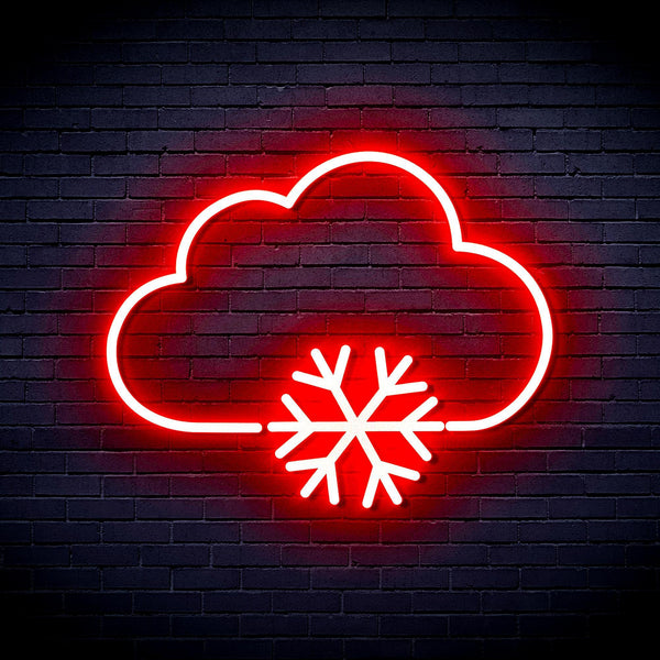 ADVPRO Cloud and Snowflake Ultra-Bright LED Neon Sign fnu0013 - Red