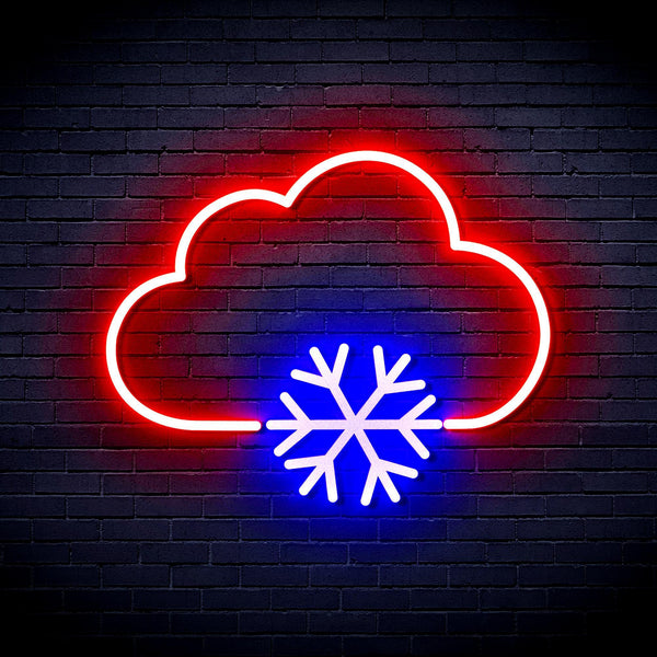 ADVPRO Cloud and Snowflake Ultra-Bright LED Neon Sign fnu0013 - Red & Blue