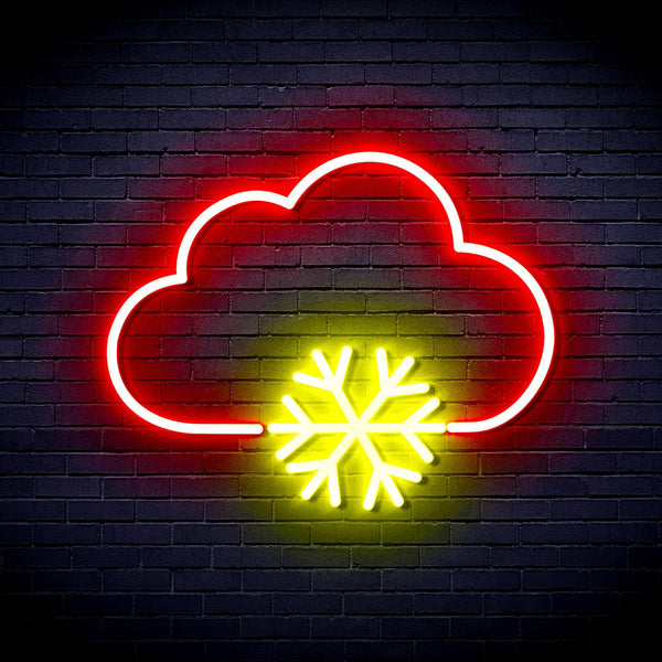 ADVPRO Cloud and Snowflake Ultra-Bright LED Neon Sign fnu0013 - Red & Yellow