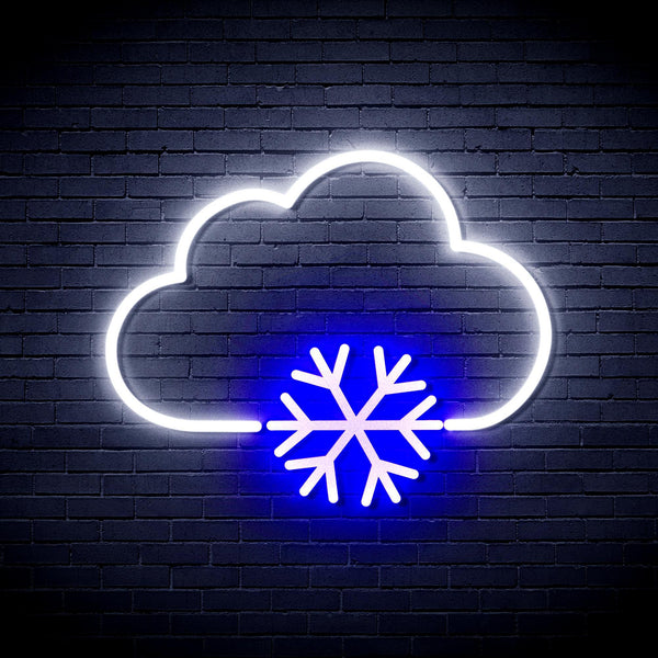 ADVPRO Cloud and Snowflake Ultra-Bright LED Neon Sign fnu0013 - White & Blue