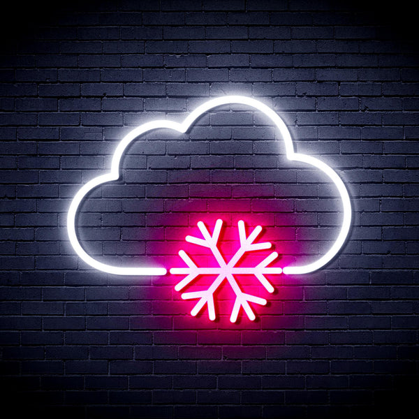 ADVPRO Cloud and Snowflake Ultra-Bright LED Neon Sign fnu0013 - White & Pink