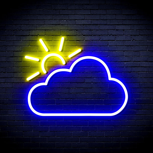ADVPRO Sun and Cloud Ultra-Bright LED Neon Sign fnu0014 - Blue & Yellow