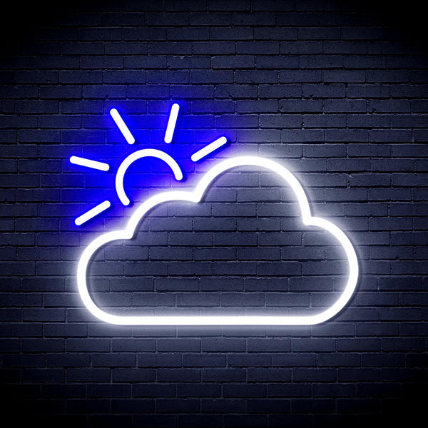 ADVPRO Sun and Cloud Ultra-Bright LED Neon Sign fnu0014 - White & Blue