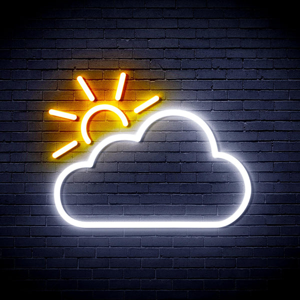 ADVPRO Sun and Cloud Ultra-Bright LED Neon Sign fnu0014 - White & Golden Yellow