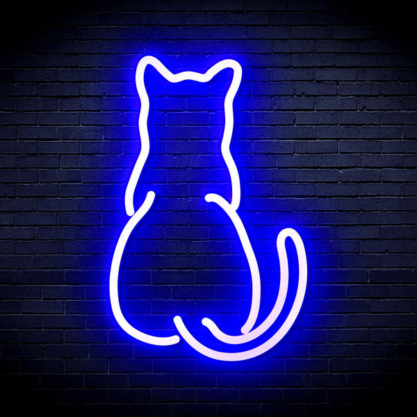 ADVPRO Back of Standing Cat Ultra-Bright LED Neon Sign fnu0023 - Blue