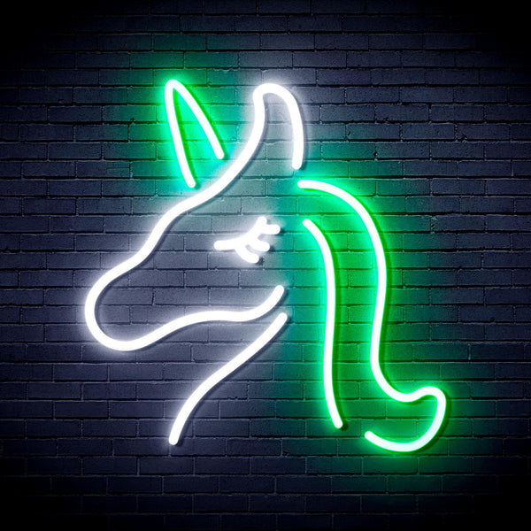 ADVPRO Unicorn Ultra-Bright LED Neon Sign fnu0024 - White & Green