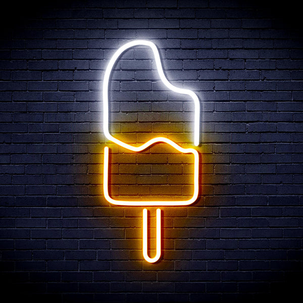 ADVPRO Ice-cream Popsicle Ultra-Bright LED Neon Sign fnu0029 - White & Golden Yellow