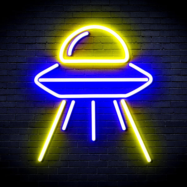 ADVPRO Spaceship Ultra-Bright LED Neon Sign fnu0031 - Blue & Yellow