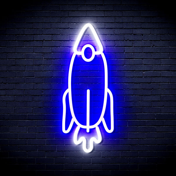 ADVPRO Rocket Ultra-Bright LED Neon Sign fnu0032 - White & Blue