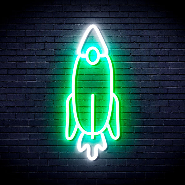ADVPRO Rocket Ultra-Bright LED Neon Sign fnu0032 - White & Green