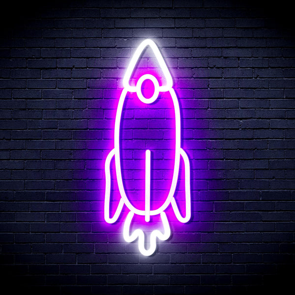 ADVPRO Rocket Ultra-Bright LED Neon Sign fnu0032 - White & Purple