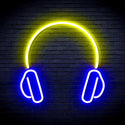 ADVPRO Headphone Ultra-Bright LED Neon Sign fnu0033 - Blue & Yellow