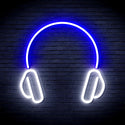ADVPRO Headphone Ultra-Bright LED Neon Sign fnu0033 - White & Blue