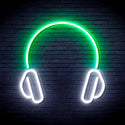 ADVPRO Headphone Ultra-Bright LED Neon Sign fnu0033 - White & Green