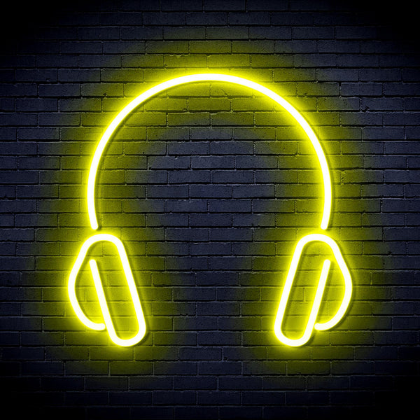 ADVPRO Headphone Ultra-Bright LED Neon Sign fnu0033 - Yellow