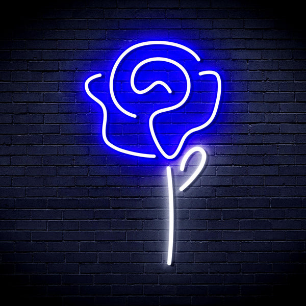 ADVPRO Rose Ultra-Bright LED Neon Sign fnu0034 - White & Blue