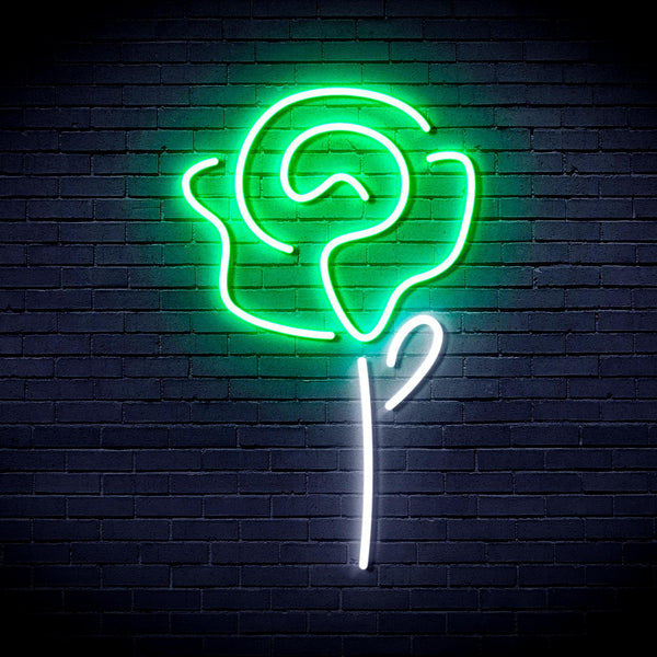 ADVPRO Rose Ultra-Bright LED Neon Sign fnu0034 - White & Green