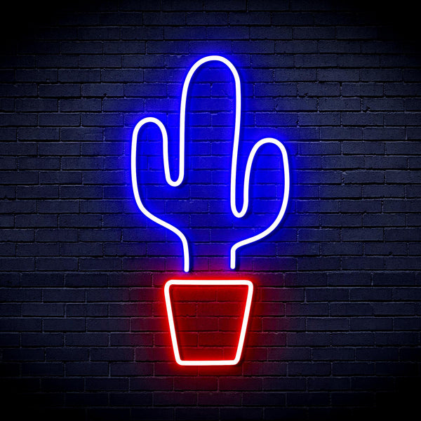 ADVPRO Green Cactus Ultra-Bright LED Neon Sign fnu0035 - Blue & Red