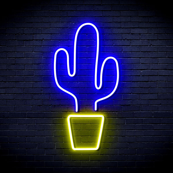 ADVPRO Green Cactus Ultra-Bright LED Neon Sign fnu0035 - Blue & Yellow