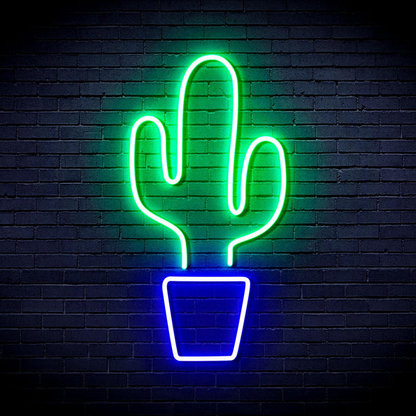 ADVPRO Green Cactus Ultra-Bright LED Neon Sign fnu0035 - Green & Blue