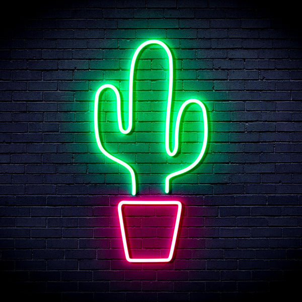 ADVPRO Green Cactus Ultra-Bright LED Neon Sign fnu0035 - Green & Pink