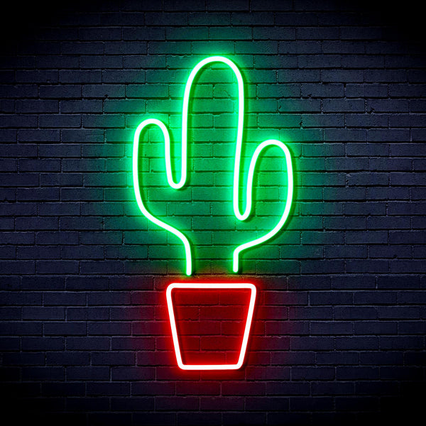 ADVPRO Green Cactus Ultra-Bright LED Neon Sign fnu0035 - Green & Red