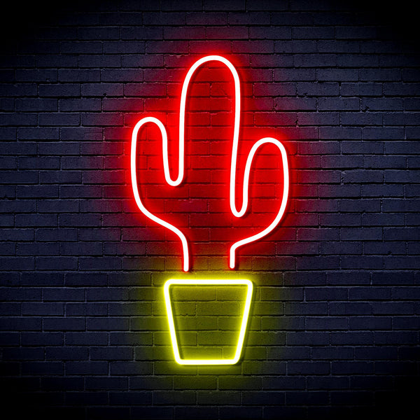 ADVPRO Green Cactus Ultra-Bright LED Neon Sign fnu0035 - Red & Yellow