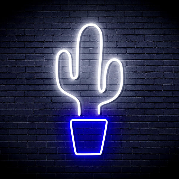 ADVPRO Green Cactus Ultra-Bright LED Neon Sign fnu0035 - White & Blue
