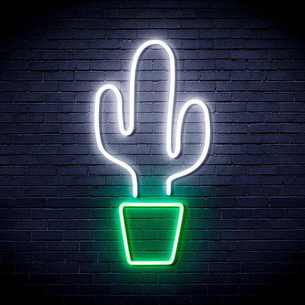 ADVPRO Green Cactus Ultra-Bright LED Neon Sign fnu0035 - White & Green