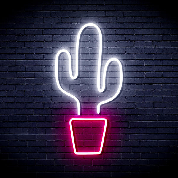 ADVPRO Green Cactus Ultra-Bright LED Neon Sign fnu0035 - White & Pink