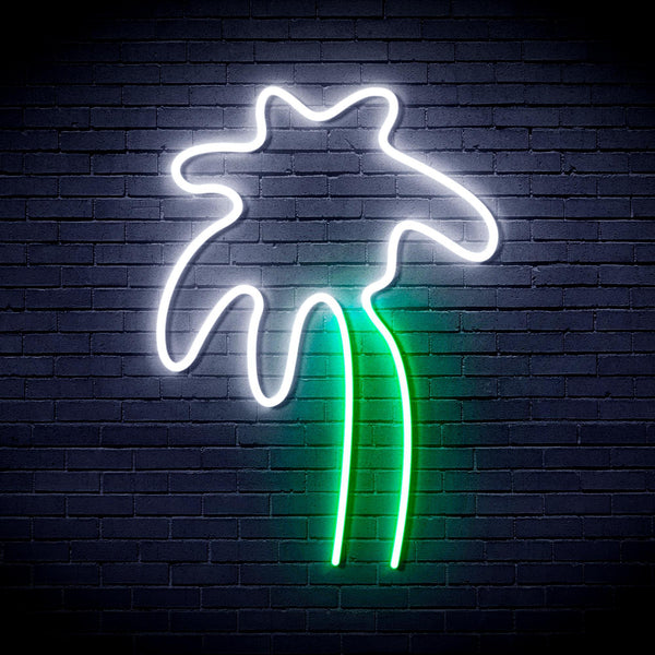 ADVPRO Coconut Palm Tree Ultra-Bright LED Neon Sign fnu0036 - White & Green