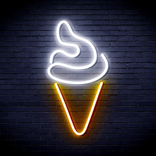 ADVPRO Ice-cream Ultra-Bright LED Neon Sign fnu0039 - White & Golden Yellow