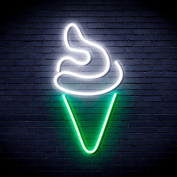 ADVPRO Ice-cream Ultra-Bright LED Neon Sign fnu0039 - White & Green