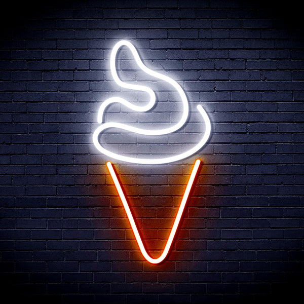 ADVPRO Ice-cream Ultra-Bright LED Neon Sign fnu0039 - White & Orange