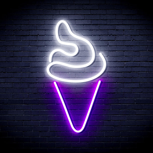 ADVPRO Ice-cream Ultra-Bright LED Neon Sign fnu0039 - White & Purple