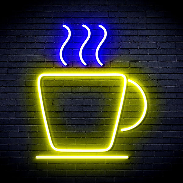 ADVPRO Coffee Cup Ultra-Bright LED Neon Sign fnu0041 - Blue & Yellow