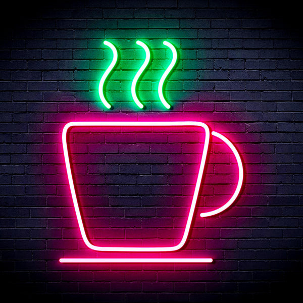 ADVPRO Coffee Cup Ultra-Bright LED Neon Sign fnu0041 - Green & Pink
