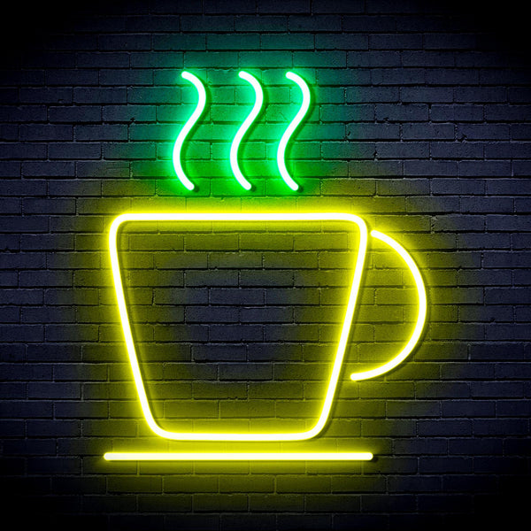 ADVPRO Coffee Cup Ultra-Bright LED Neon Sign fnu0041 - Green & Yellow