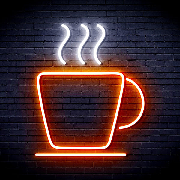 ADVPRO Coffee Cup Ultra-Bright LED Neon Sign fnu0041 - White & Orange