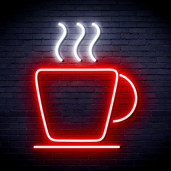 ADVPRO Coffee Cup Ultra-Bright LED Neon Sign fnu0041 - White & Red