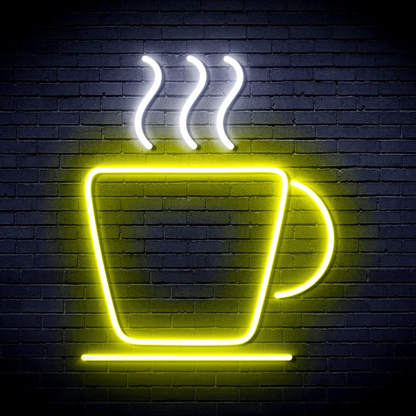 ADVPRO Coffee Cup Ultra-Bright LED Neon Sign fnu0041 - White & Yellow