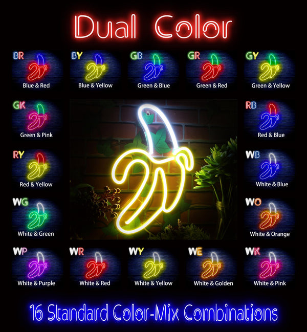 ADVPRO Banana Ultra-Bright LED Neon Sign fnu0042 - Dual-Color