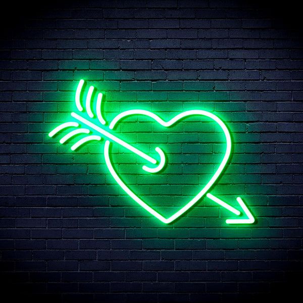 ADVPRO Heart and Arrow Ultra-Bright LED Neon Sign fnu0047 - Golden Yellow