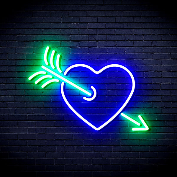 ADVPRO Heart and Arrow Ultra-Bright LED Neon Sign fnu0047 - Green & Blue
