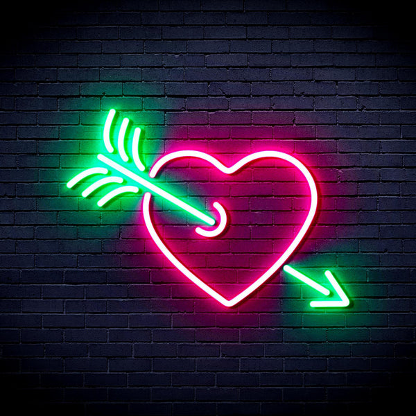 ADVPRO Heart and Arrow Ultra-Bright LED Neon Sign fnu0047 - Green & Pink