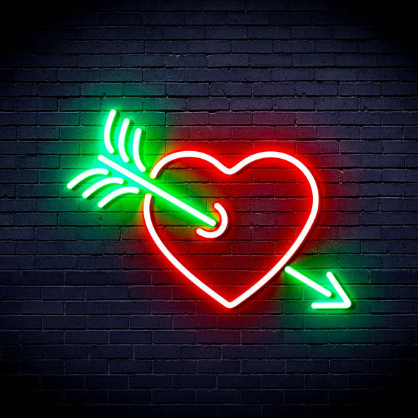 ADVPRO Heart and Arrow Ultra-Bright LED Neon Sign fnu0047 - Green & Red