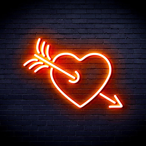 ADVPRO Heart and Arrow Ultra-Bright LED Neon Sign fnu0047 - Orange