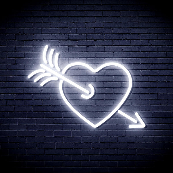 ADVPRO Heart and Arrow Ultra-Bright LED Neon Sign fnu0047 - White