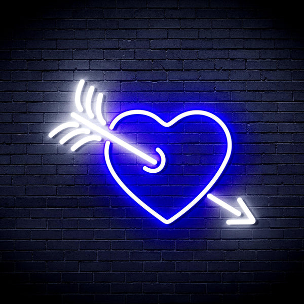 ADVPRO Heart and Arrow Ultra-Bright LED Neon Sign fnu0047 - White & Blue
